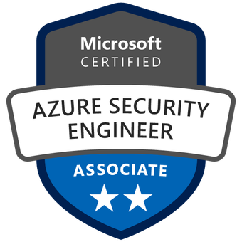 Microsoft Certified Azure Security Engineer Associate certification badge.