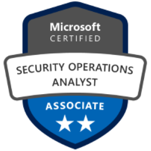 Microsoft Certified Security Operations Analyst Associate certification badge.
