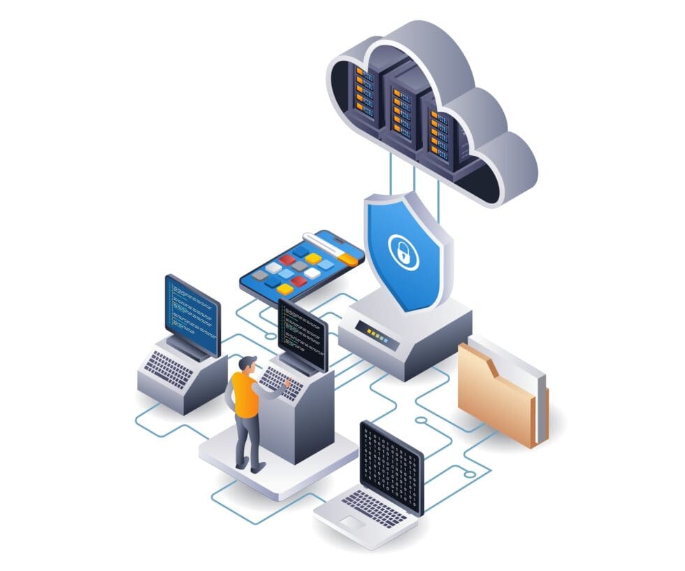 AI readiness assessment - Illustration of user interfacing with an AI system